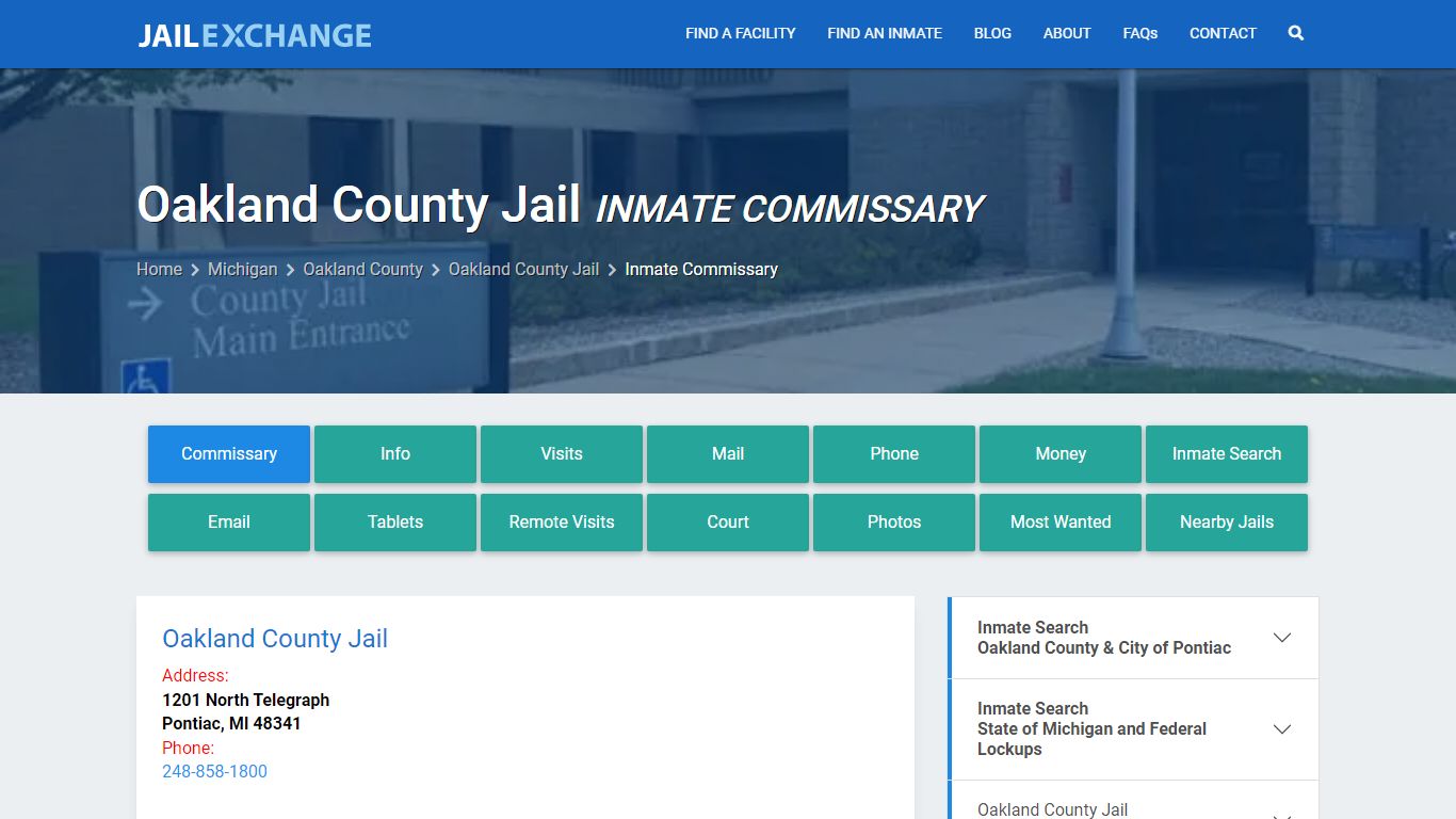 Inmate Commissary, Care Packs - Oakland County Jail, MI