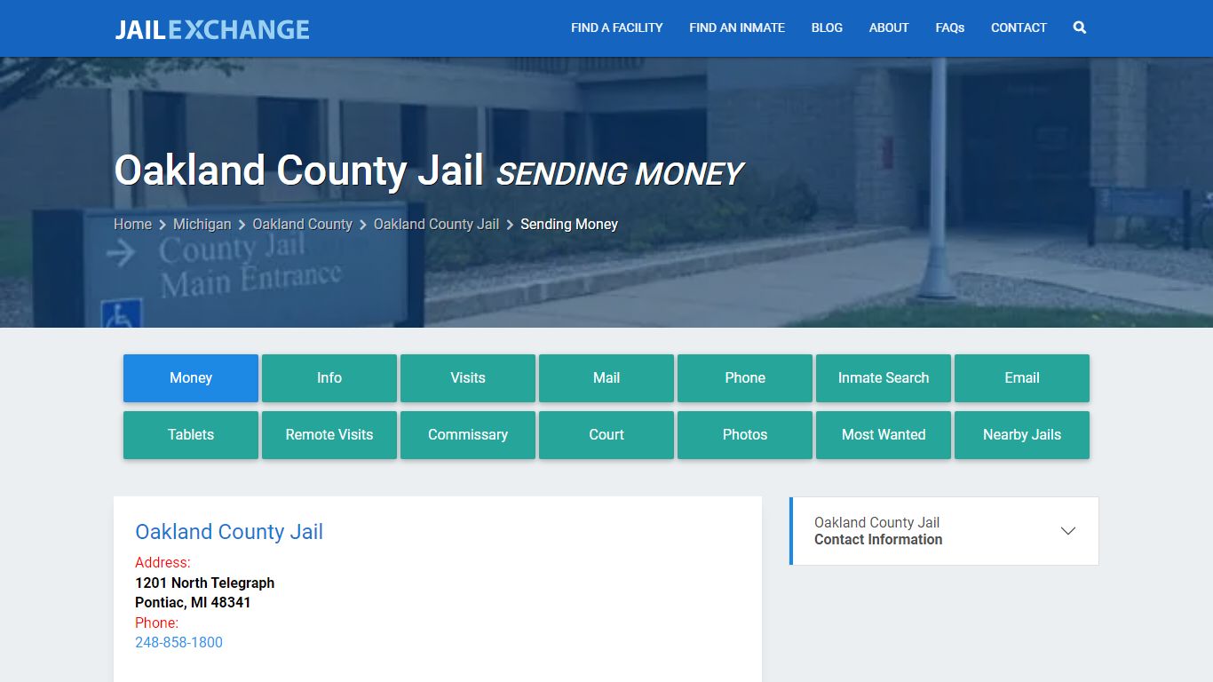 Send Money to Inmate - Oakland County Jail, MI - Jail Exchange